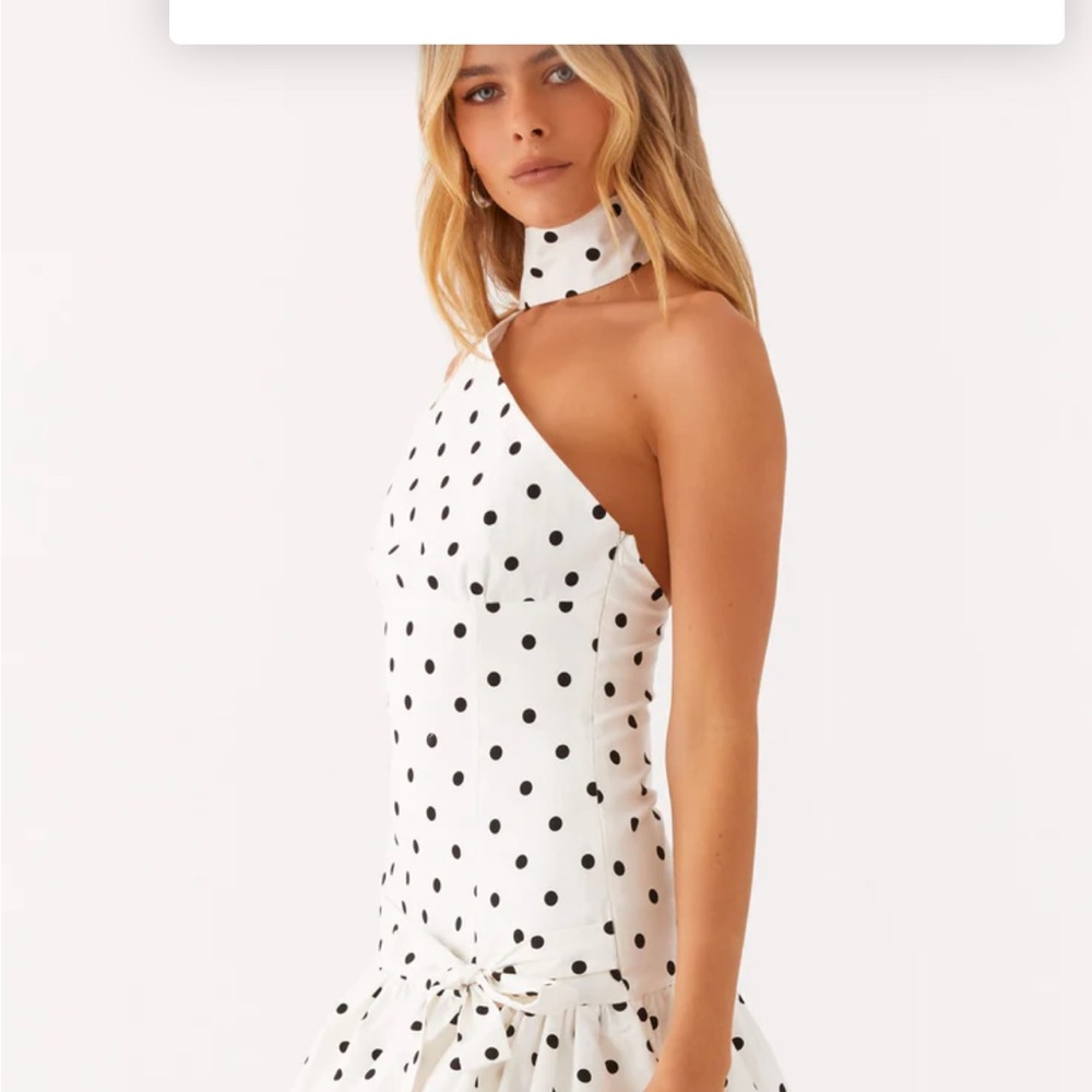 Polka Dot Halter Dress - Picture 2 of 4